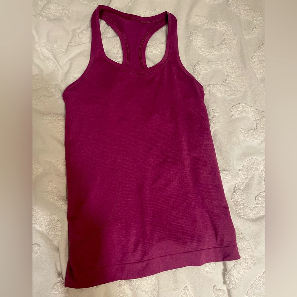 Lululemon, magenta purple, size 4, full length, racer back, swiftly tech